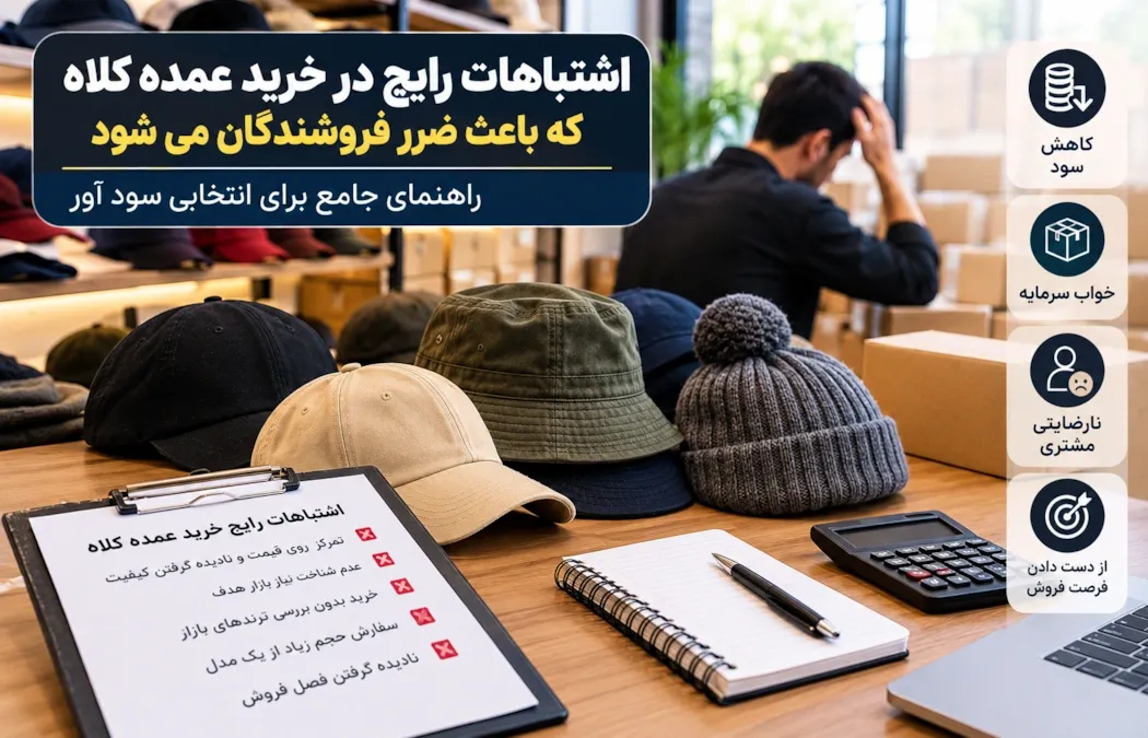 اشتباهات رایج در خرید عمده کلاه که باعث ضرر فروشندگان می شود | راهنمای جامع برای انتخابی سودآور