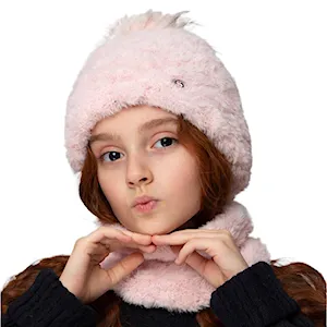 ست کلاه و شال گردنی داخل خز پوم دار سام کد 452